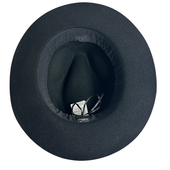 Prana Black Fedora Wool Hat Wide‎ Brim Bow Detail Women main image 9
